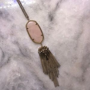 Kendra Scott Rayne Necklace Rose Quartz/Gold